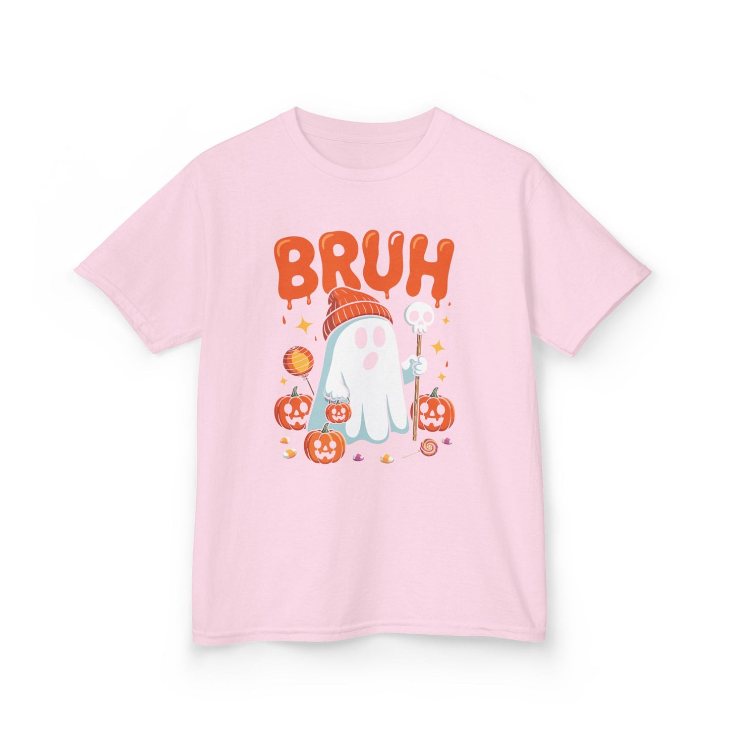 Bruh Ghost Halloween Cute Ghost Trick Or Treat Candy Kids T-Shirt