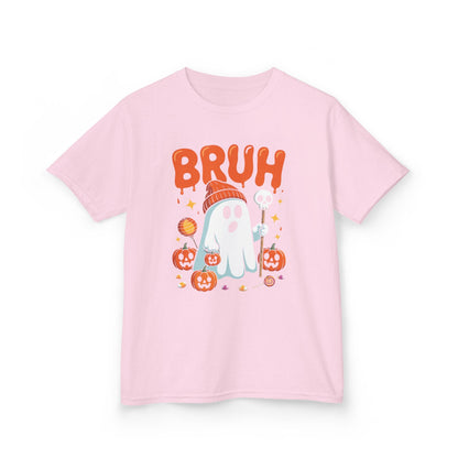 Bruh Ghost Halloween Cute Ghost Trick Or Treat Candy Kids T-Shirt