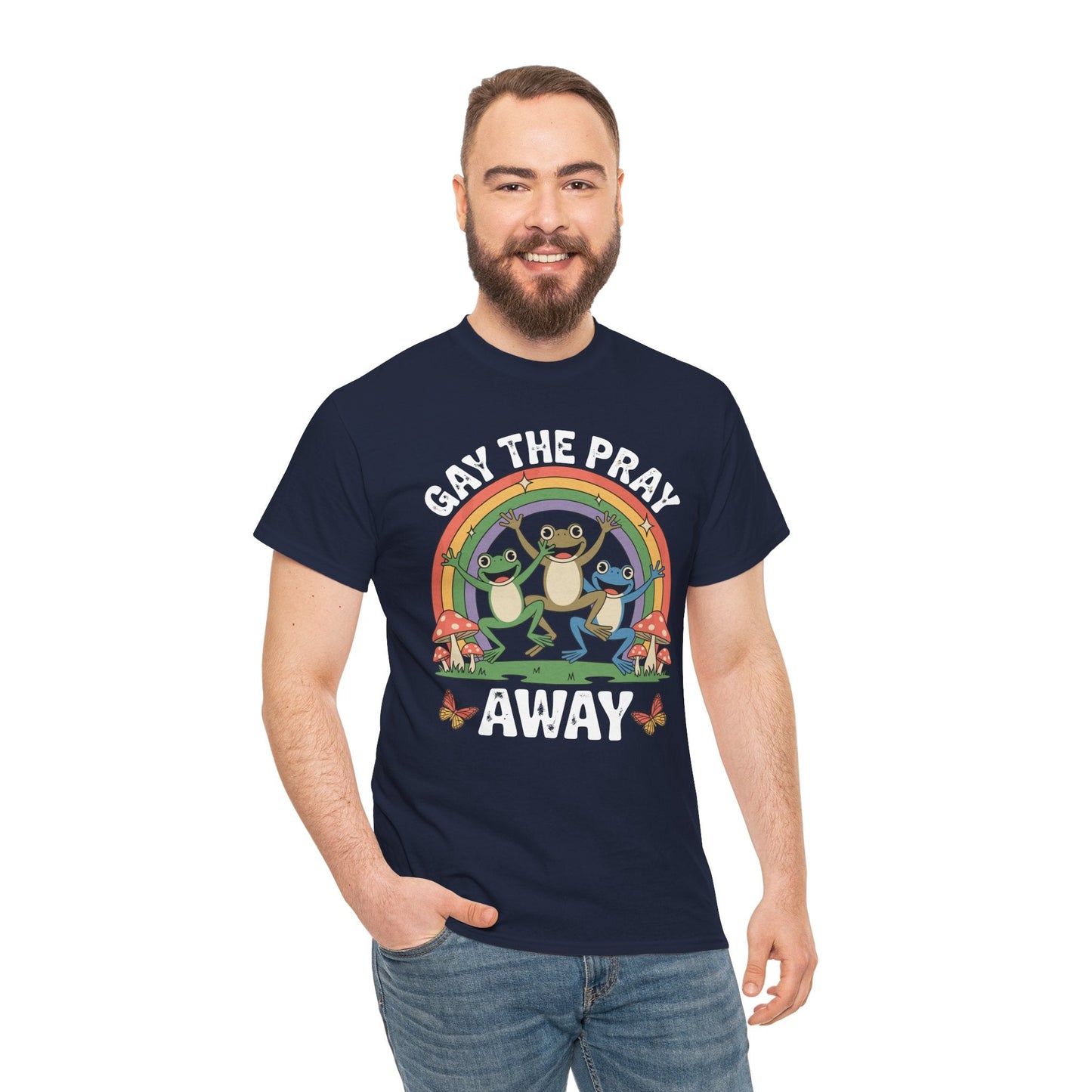 Gay The Pray Away Rainbow LGBT Pride Funny Meme Frogs T-Shirt