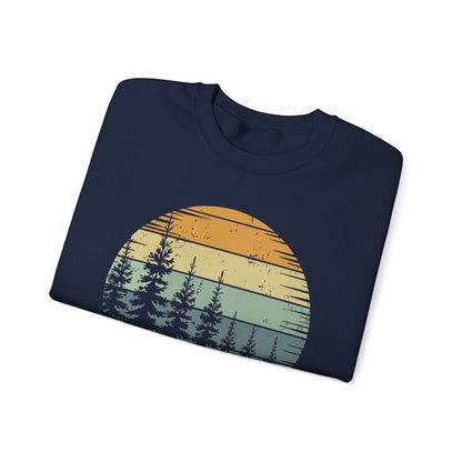 Retro Forest Trees Outdoors Nature Vintage Graphic Sweatshirt