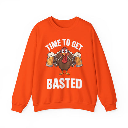 Time To Get Basted Funny Beer Thanksgiving Turkey Gift Sweatshirt