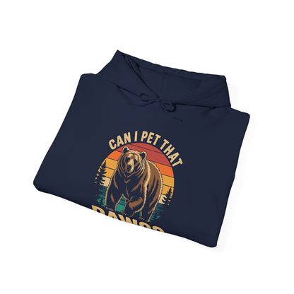 Can I Pet That Dog Funny Dawg Bear Meme Camping Hiking Hoodie