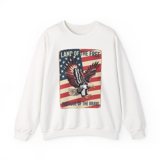 America Eagle Land of the Free Because of the Brave Sweatshirt