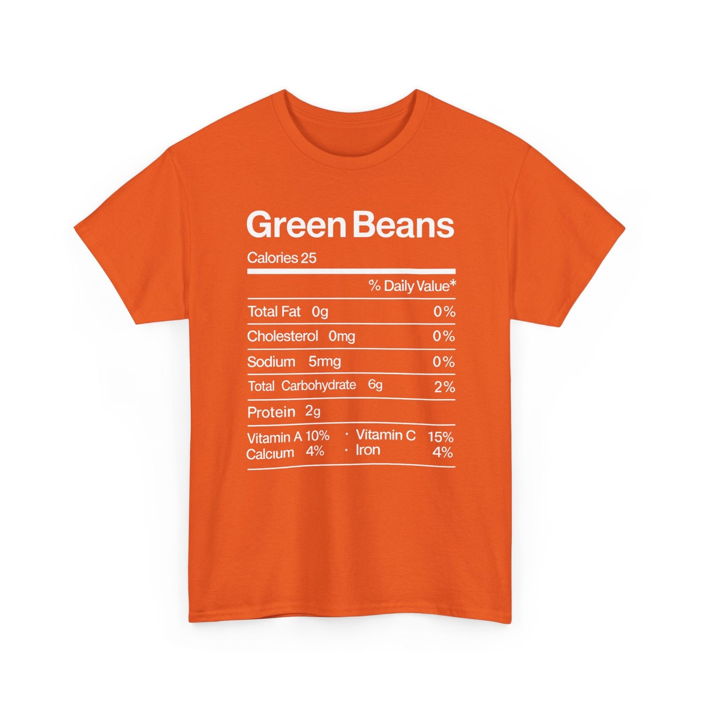 Green Beans Nutrition Facts Funny Thanksgiving Christmas T-Shirt