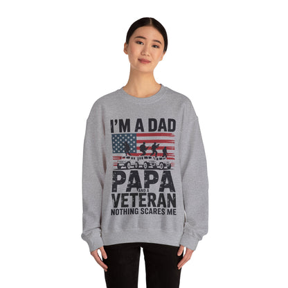 I'm A Dad Papa And Veteran Funny Retro Dad Papa Grandpa Sweatshirt