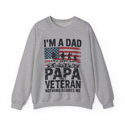 I'm A Dad Papa And Veteran Funny Retro Dad Papa Grandpa Sweatshirt