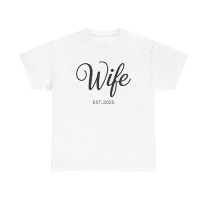 Wife Est 2025 Just Married Honeymoon Wedding Couples T-Shirt
