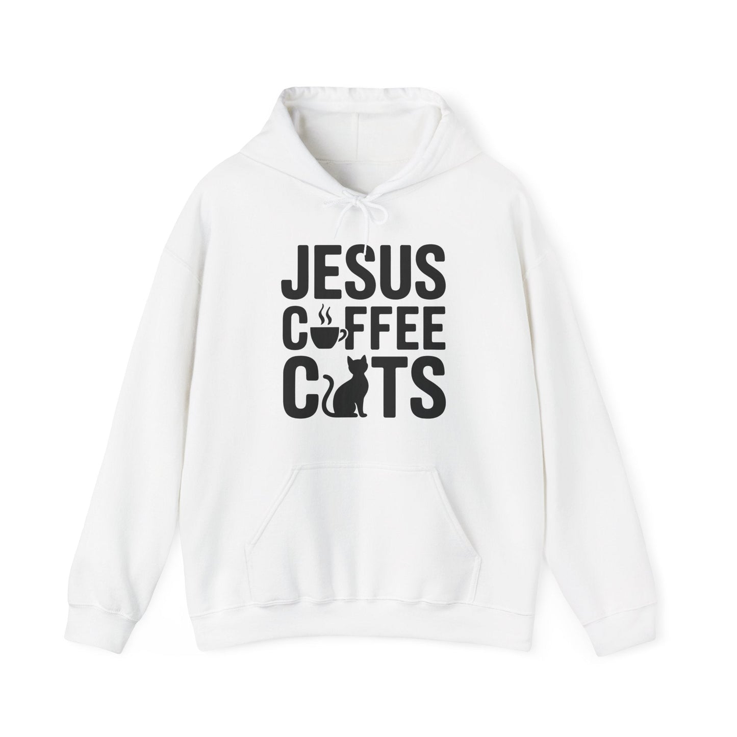 Christian Jesus, Coffee, Cats - Religous Cat Caffeine Lover Hoodie