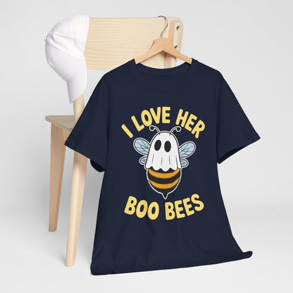 I Love Her Boo Bees Couples Halloween Adult Costume His Men T-Shirt