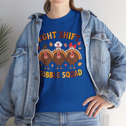 Night Shift Gobble Squad Night Worker Staff Thanksgiving T-Shirt