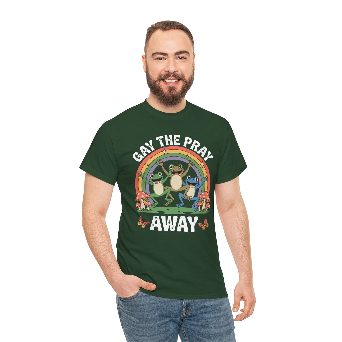 Gay The Pray Away Rainbow LGBT Pride Funny Meme Frogs T-Shirt