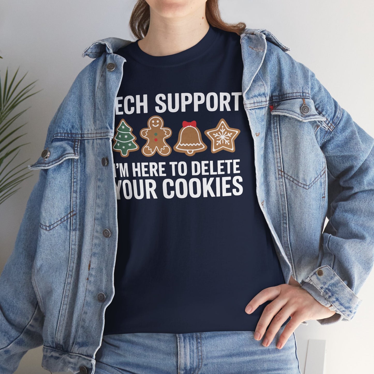 Christmas Tech Support Here To Delete Cookies Xmas Men Women T-Shirt