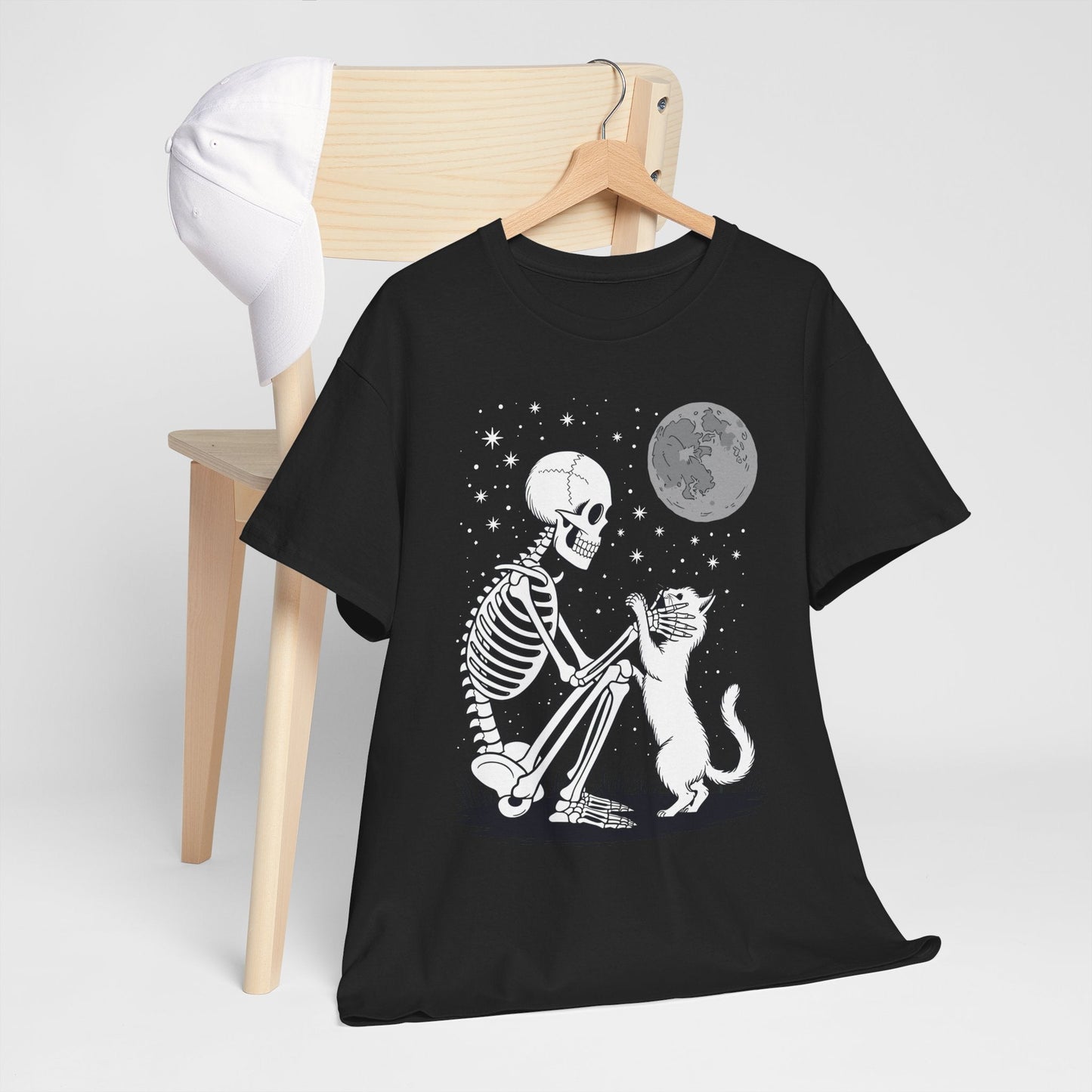 Skeleton Cat Skull Kitty Cute Goth Halloween Men Women T-Shirt