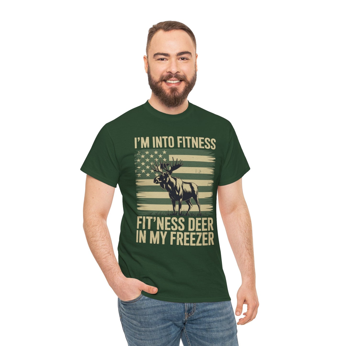 Hunting Im Into Fitness Fit Ness Deer Freezer Men Women T-Shirt