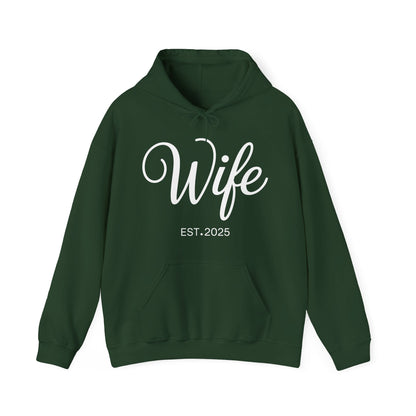 Wife Est 2025 Just Married Honeymoon Wedding Couples Hoodie