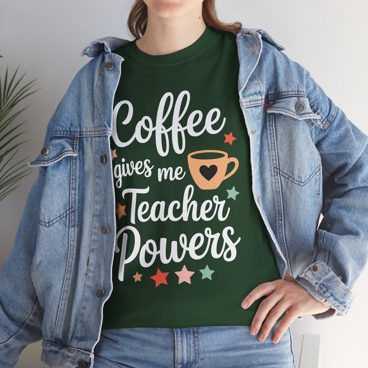 Coffee Gives Me Teacher Powers, Cute Teacher Appreciation T-Shirt