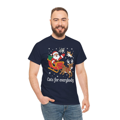 Cats For Everybody Christmas Cat Funny Xmas Women Santa T-Shirt