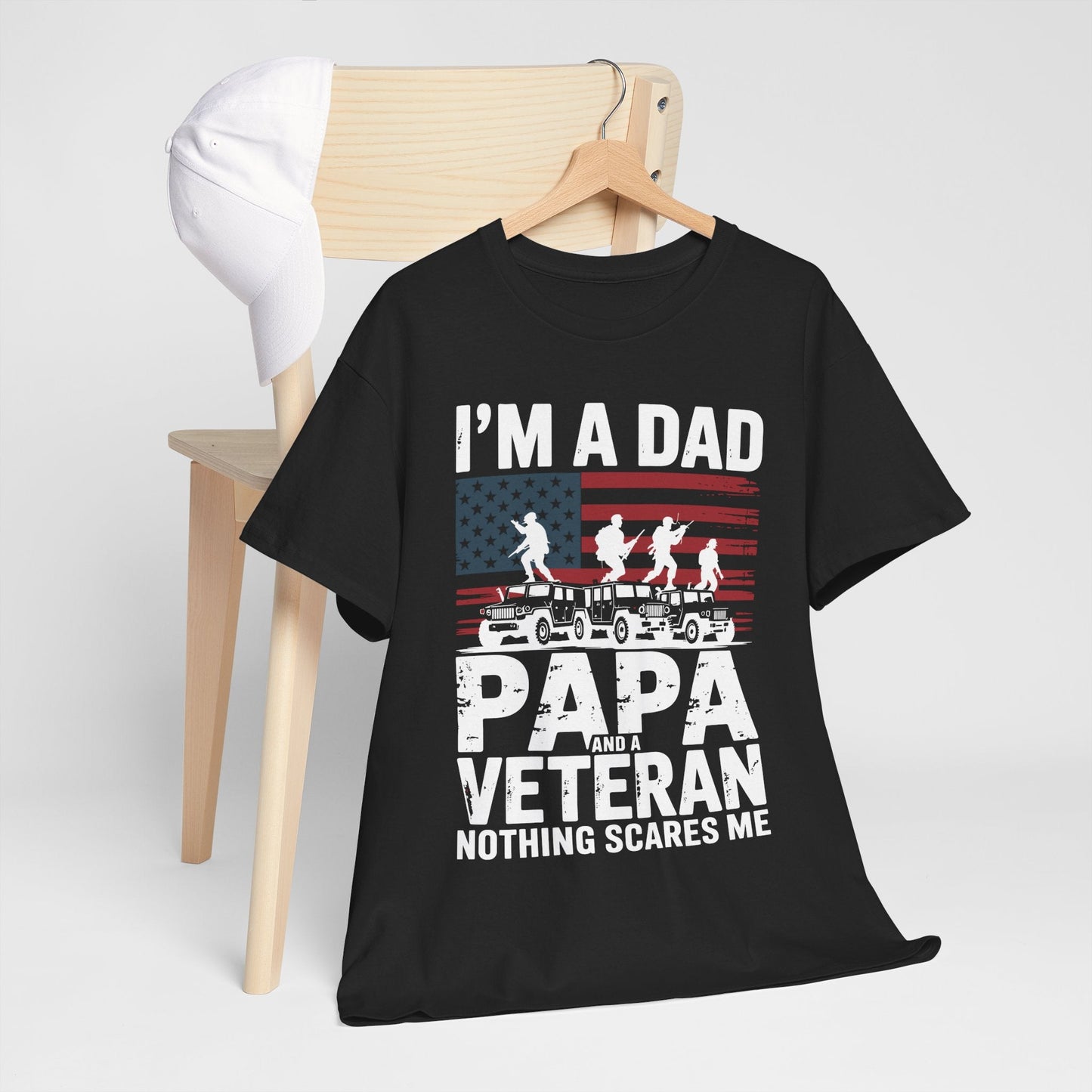I'm A Dad Papa And Veteran Funny Retro Dad Papa Grandpa T-Shirt