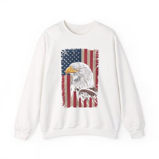 American Flag Bald Eagle Patriotic Red White Blue Sweatshirt