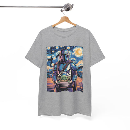 Star Wars The Mandalorian & The Child Starry Night Style T-Shirt