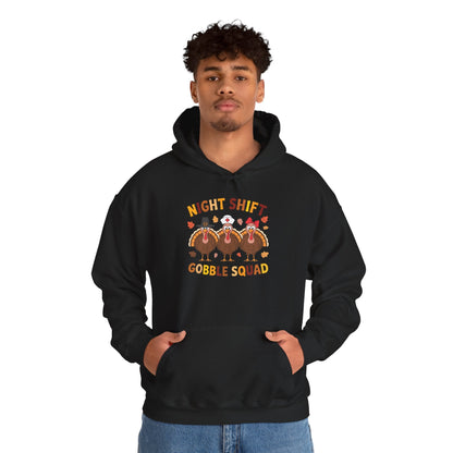 Night Shift Gobble Squad Night Worker Staff Thanksgiving Hoodie