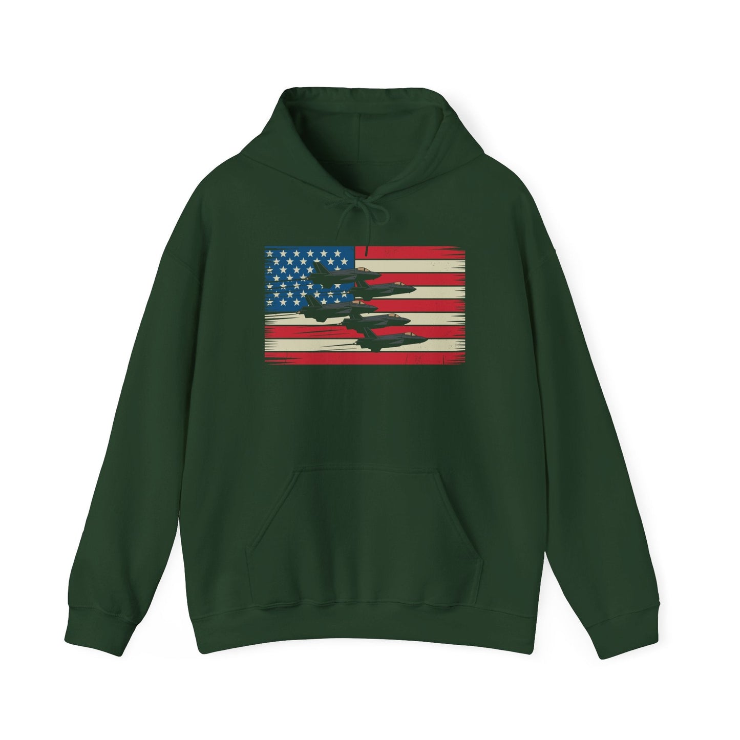 Vintage American Flag USA Fighter Jets 4th of July Patriotic Hoodie