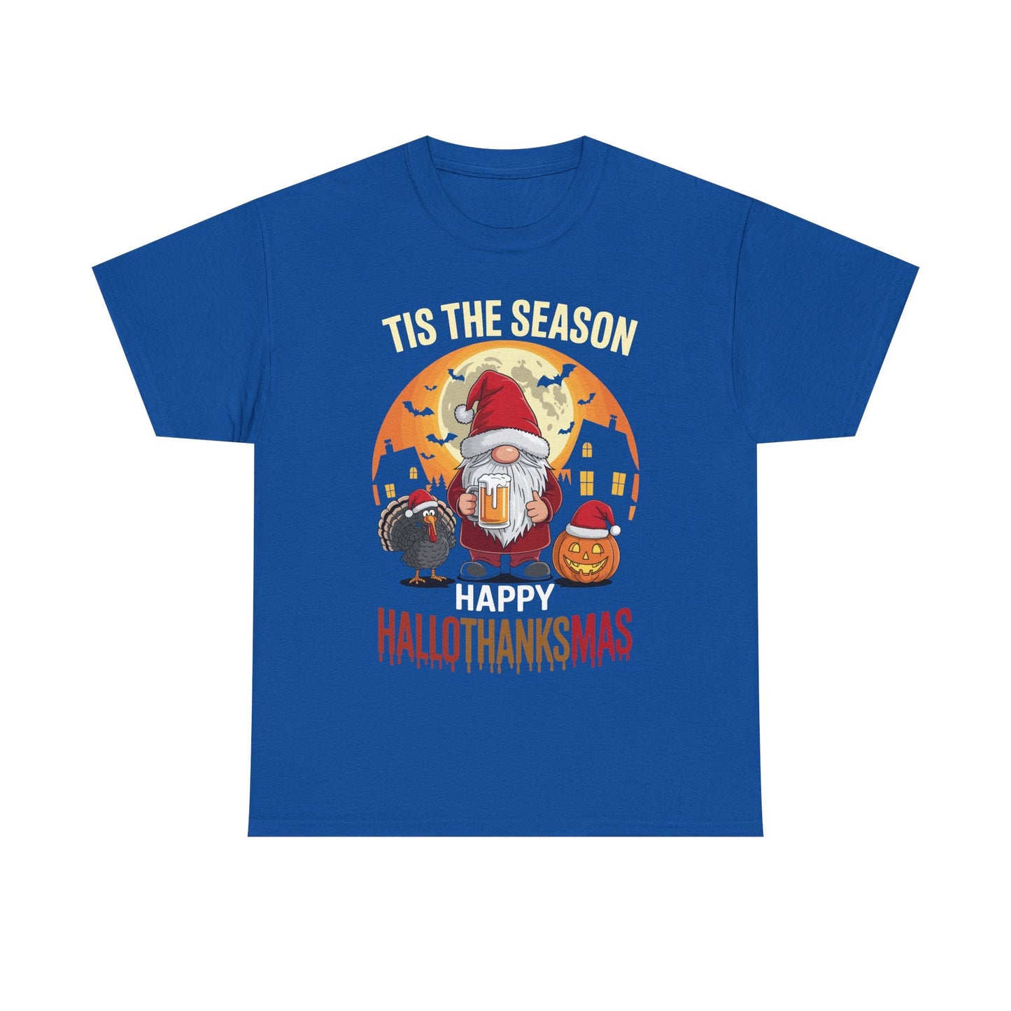 Happy Hallothanksmas Halloween Thanksgiving Merry Christmas T-Shirt