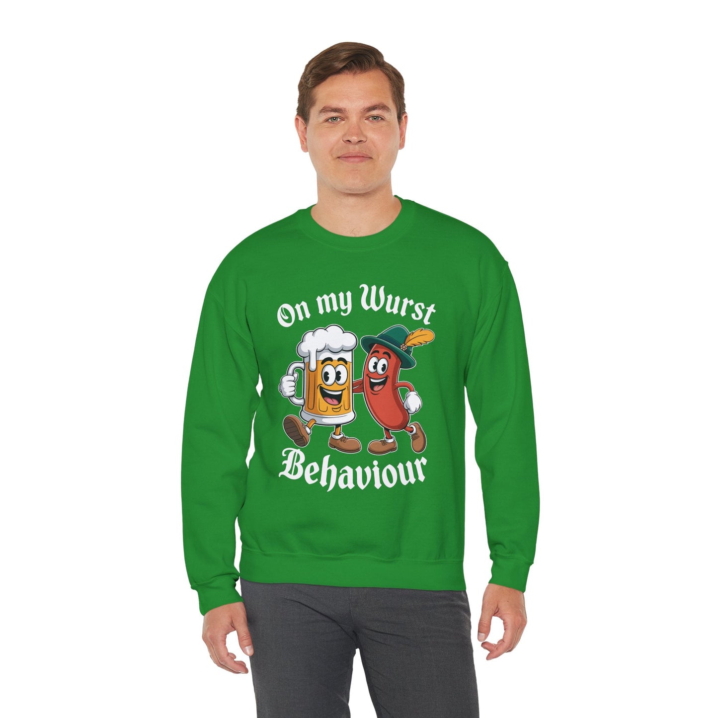 Oktoberfest On My Wurst Behaviour German Beer Sausage Adults Sweatshirt