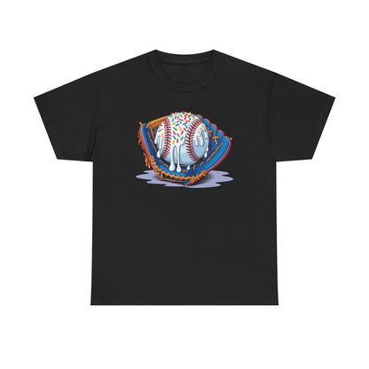 Baseball Drip Ice Cream Sprinkles Baseball Glove T-Shirt