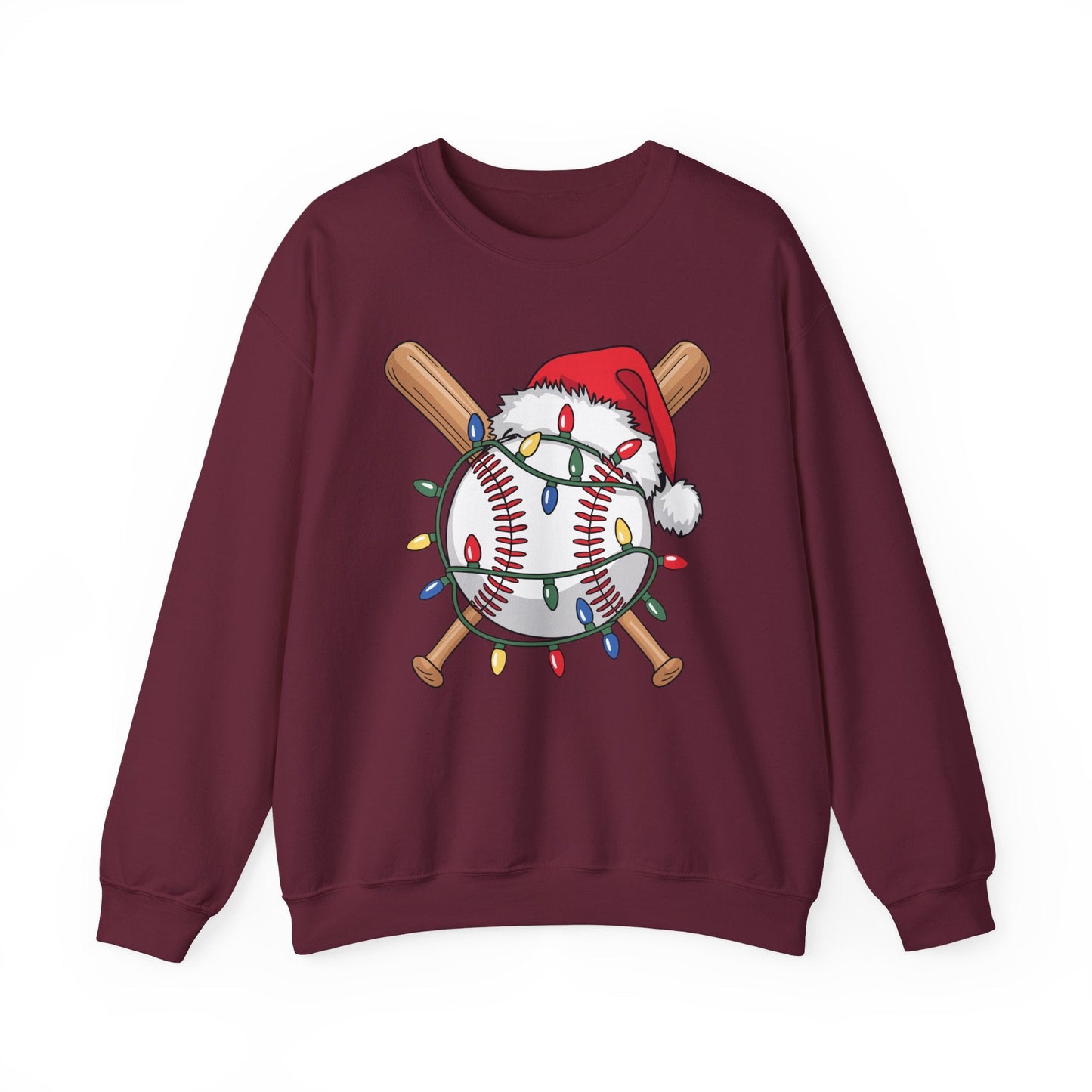 Santa Sports Design For Men Boys Christmas Baseball Player Sweatshirt
