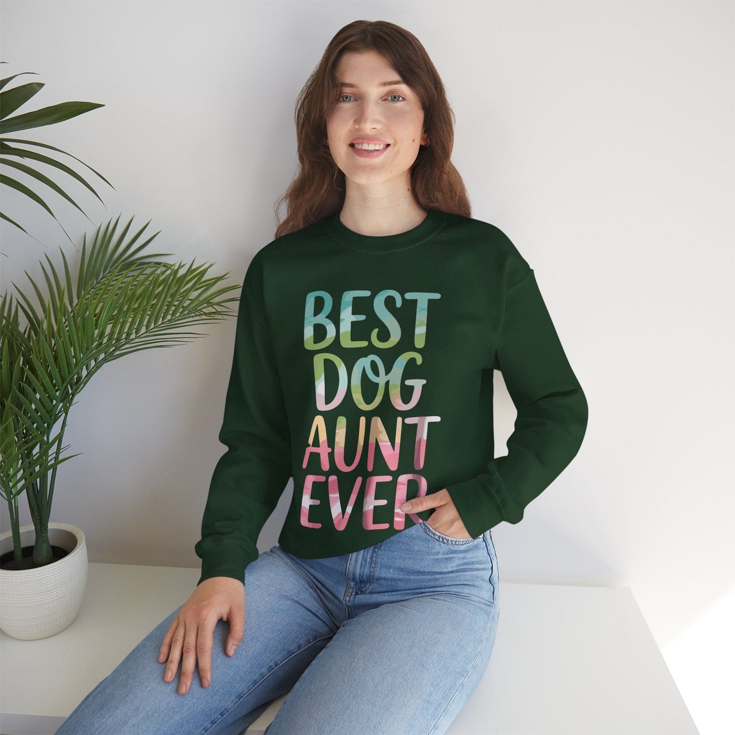 Best Dog Aunt Ever Shirt Women Dog Lover Auntie Mothers Day Sweatshirt