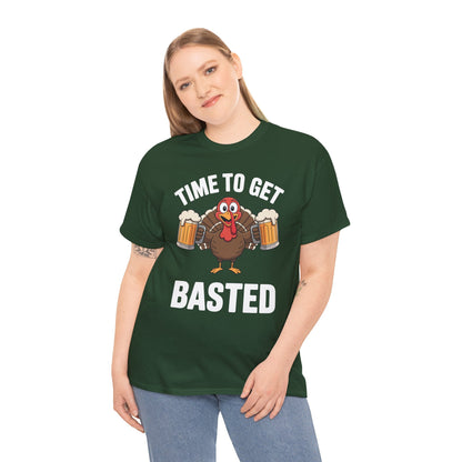 Time To Get Basted Funny Beer Thanksgiving Turkey Gift T-Shirt
