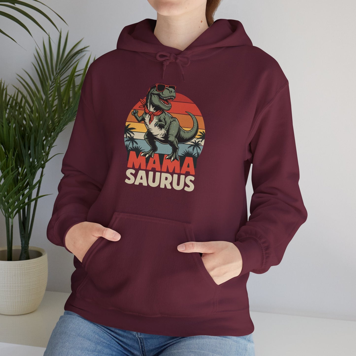 Mamasaurus T Rex Dinosaur Mama Saurus Family Matching Women Hoodie