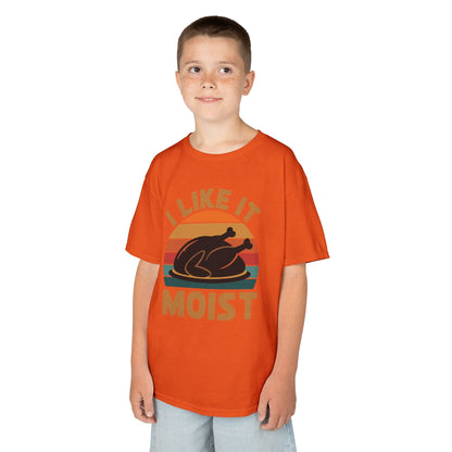 I Like It Moist Unisex Kids Black Thanksgiving T-Shirt