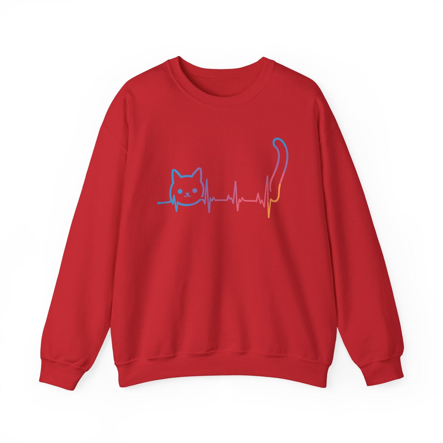 Heartbeat Cat Lover Animal Silhouette Cute Cat Sweatshirt