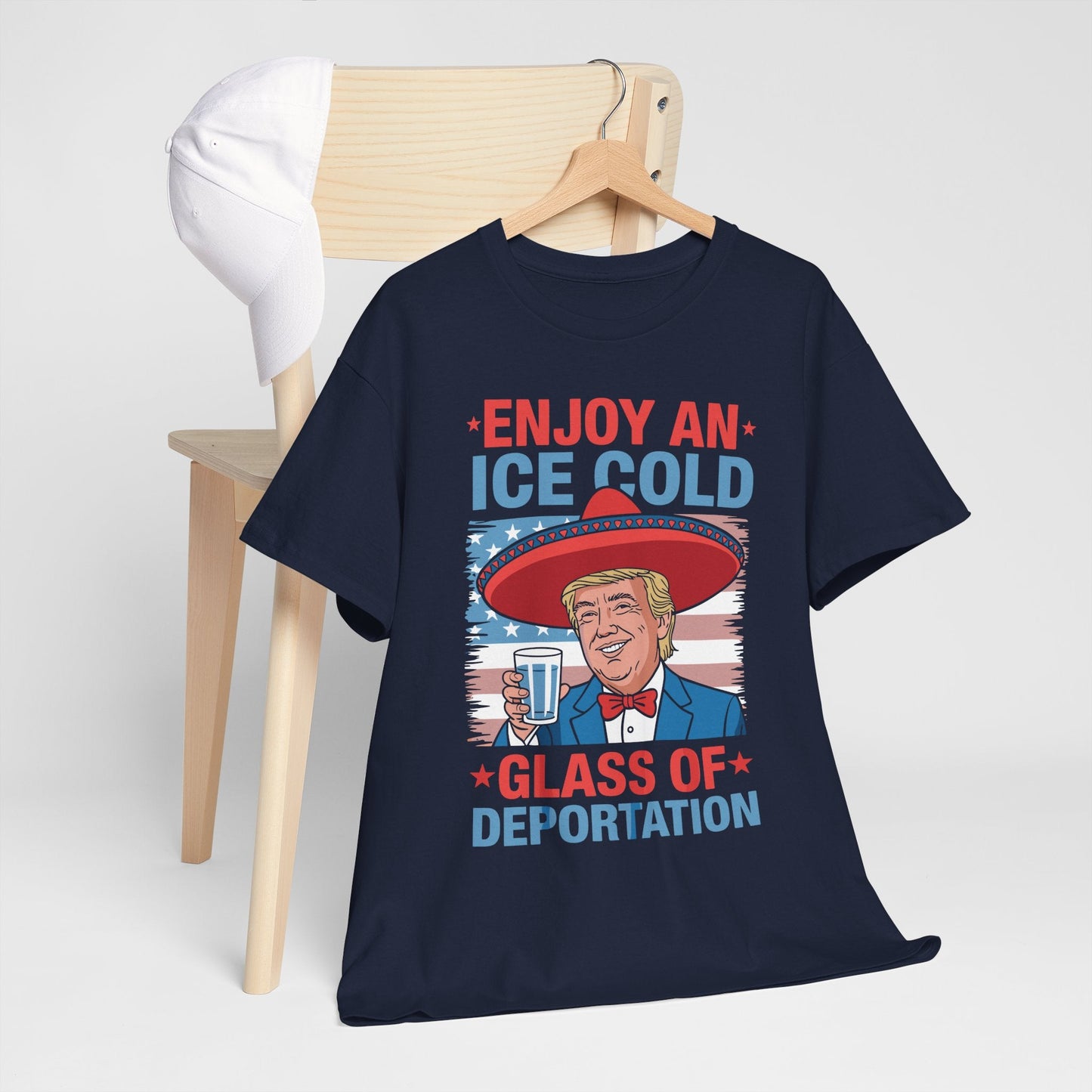 Funny Trump 4th of July Ice Cold Glass Of Deportation T-shirt