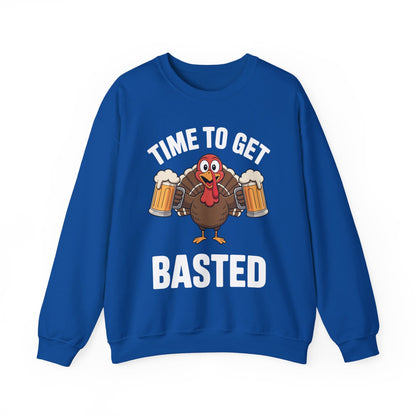 Time To Get Basted Funny Beer Thanksgiving Turkey Gift Sweatshirt