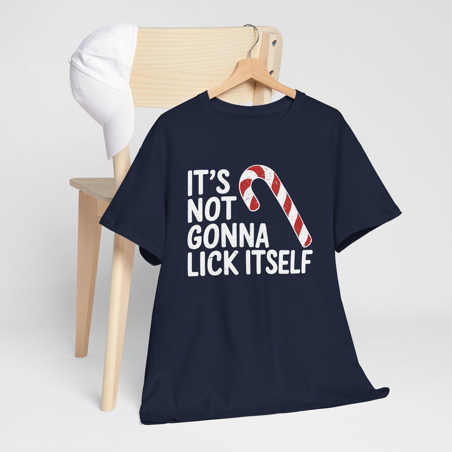 Funny Candy Cane Lick Itself Adult Christmas in July Gift T-Shirt