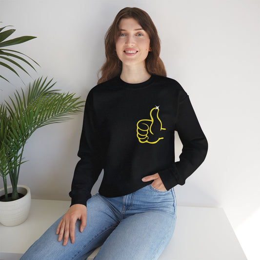 Funny Thumbs Up Emoji Graphic Positive Vibes Sweatshirt