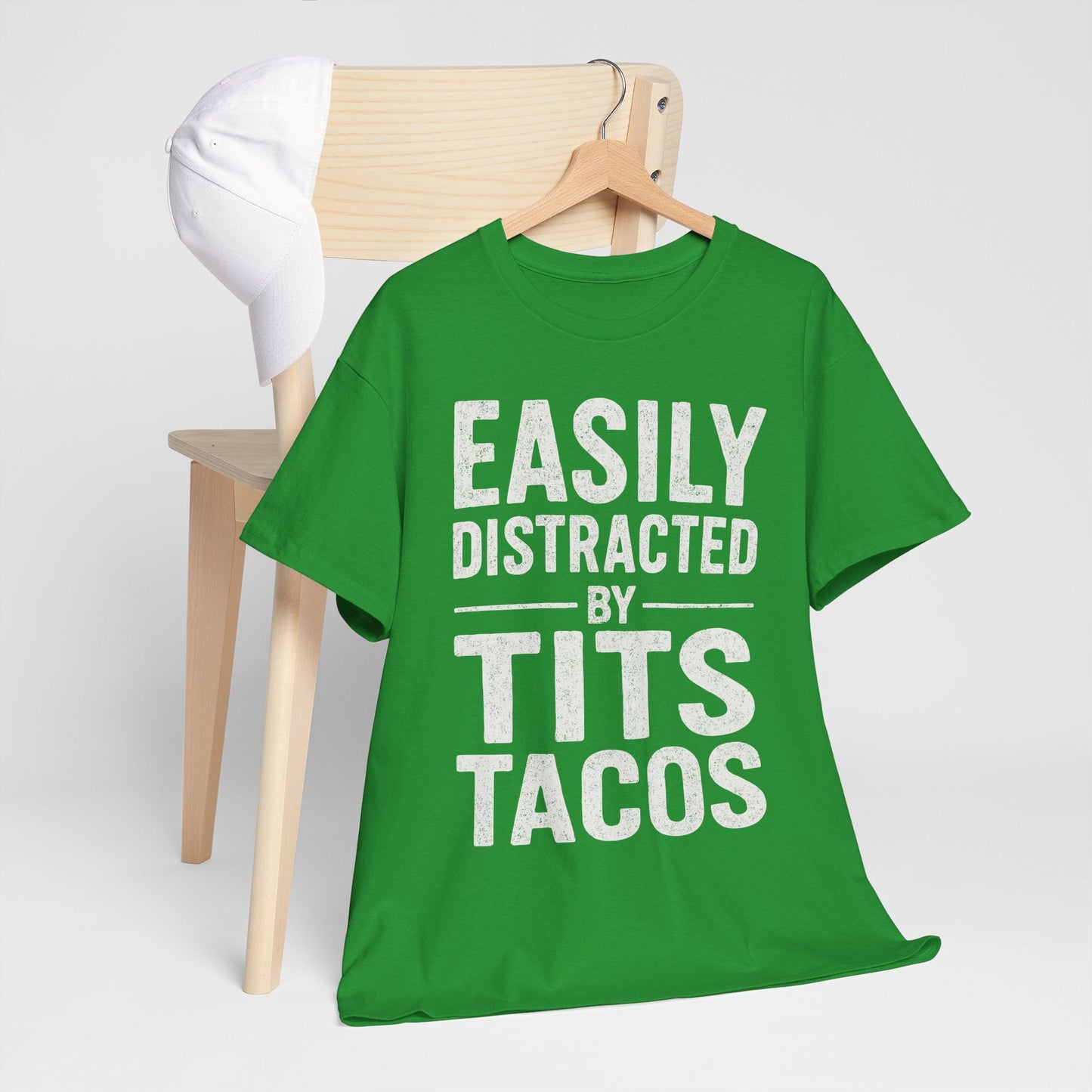 Men's Easily Distracted By Tits and Tacos Adult Humor Gift T-Shirt