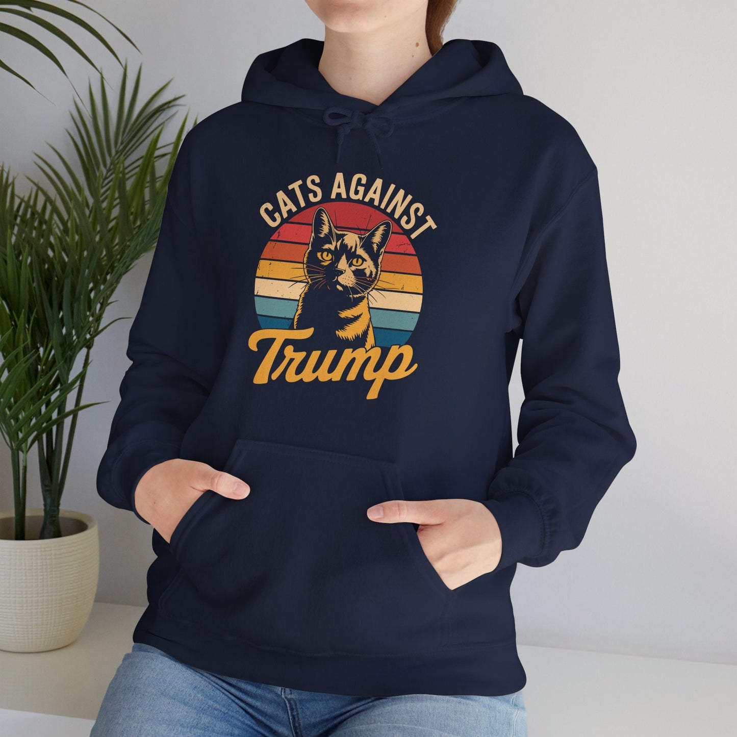 Cats Against Trump Funny Anti Trump Election Funny Cat  Hoodie