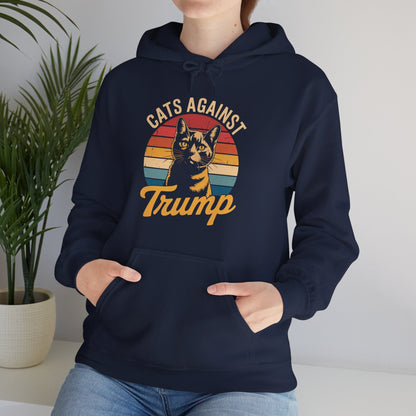 Cats Against Trump Funny Anti Trump Election Funny Cat  Hoodie