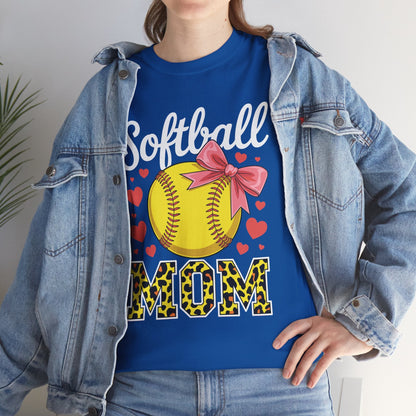 Softball Mom Headband Leopard Softball Ball Mothers Day Mama T-Shirt
