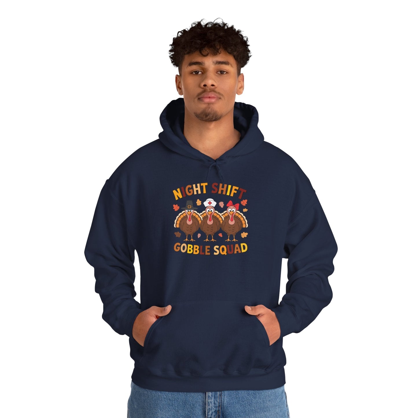 Night Shift Gobble Squad Night Worker Staff Thanksgiving Hoodie