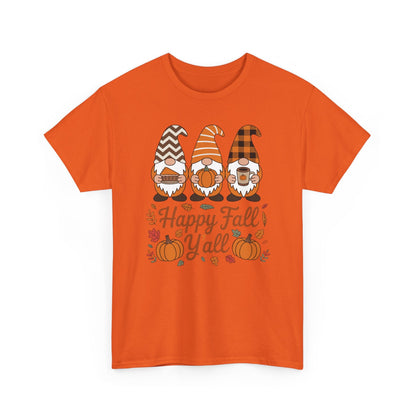 Happy Fall Y'all Gnome Pumpkin Autumn Thanksgiving Men Women T-Shirt