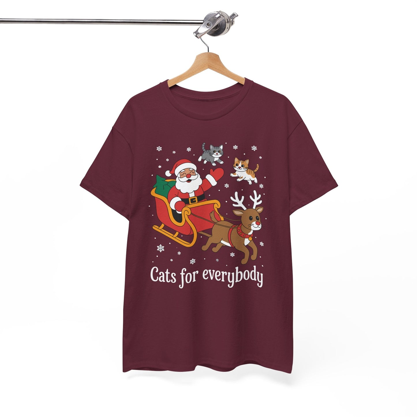 Cats For Everybody Christmas Cat Funny Xmas Women Santa T-Shirt
