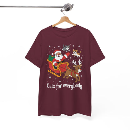Cats For Everybody Christmas Cat Funny Xmas Women Santa T-Shirt