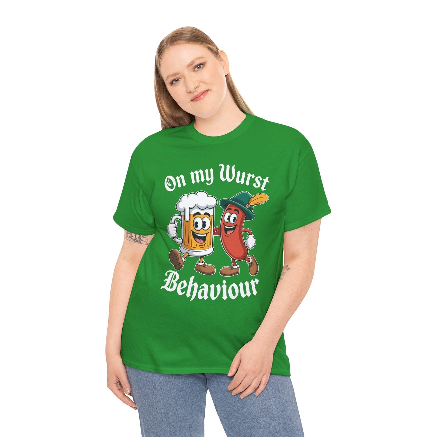 Oktoberfest On My Wurst Behaviour German Beer Sausage Adults T-Shirt