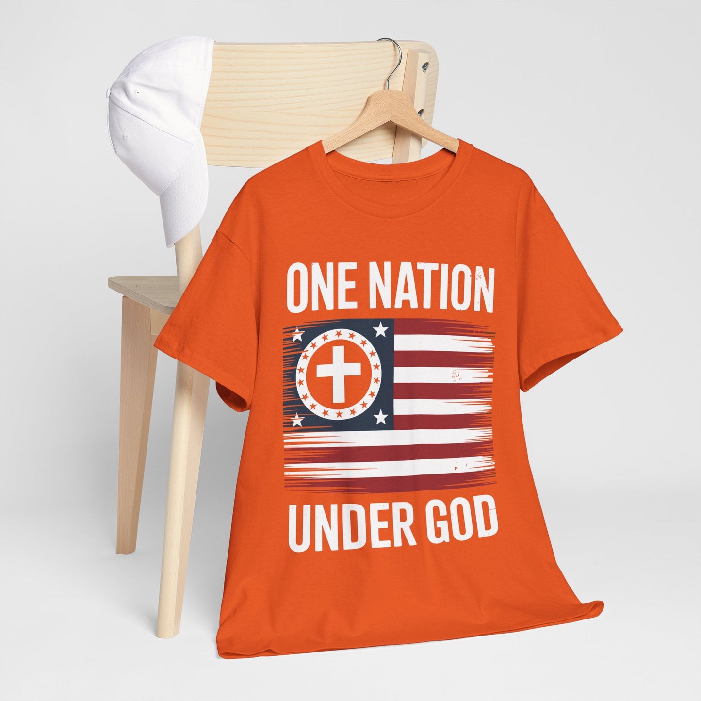 One Nation Under God Flag 4th Of July Patriotic Christian T-Shirt