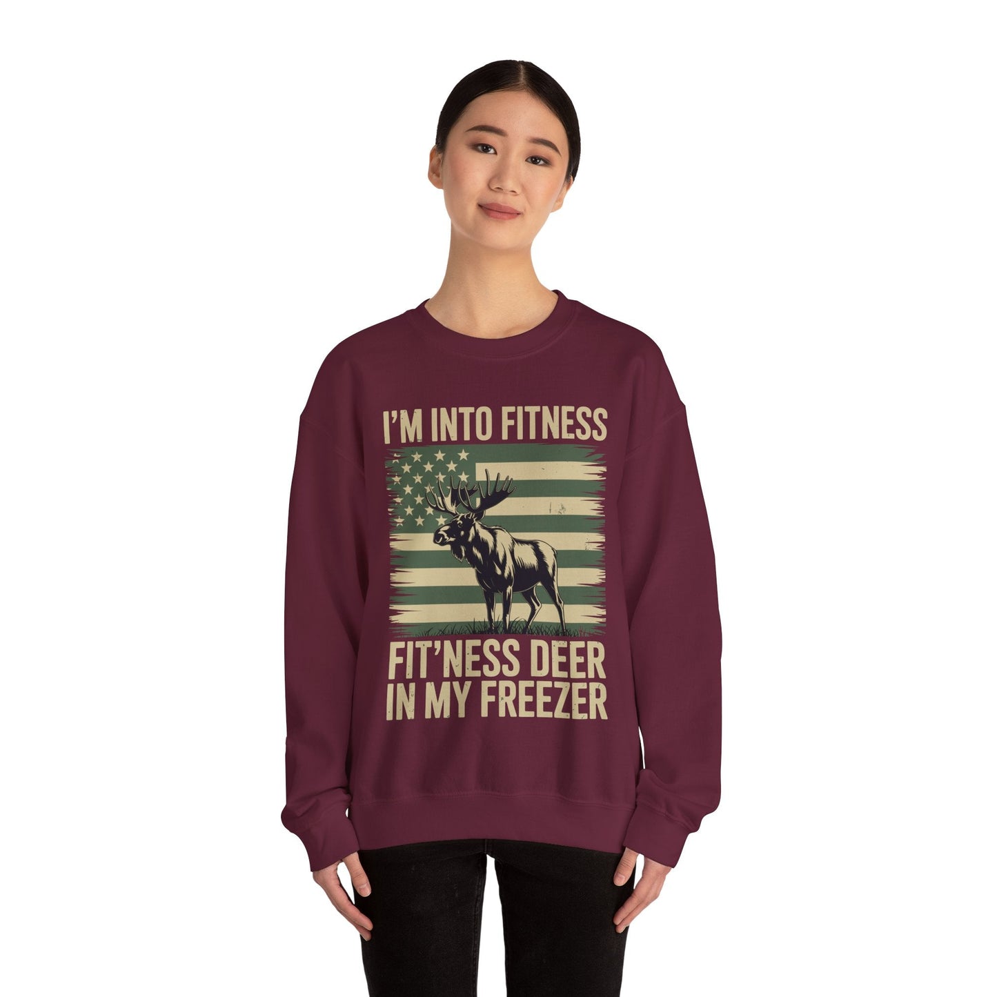 Hunting Im Into Fitness Fit Ness Deer Freezer Men Women Sweatshirt